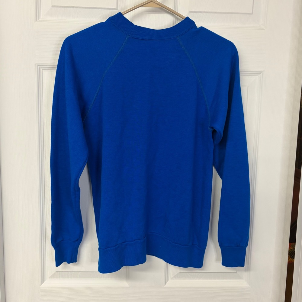 Vintage 80s Las Vegas Sweatshirt Royal Blue Raglan Made in USA Medium Retro - Picture 3 of 5